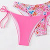 Women's 3 Piece Layering Swimsuit Sexy Solid Color Bathing Swimwear Halter String Triangle Bikini Sets