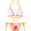 Women's 3 Piece Swimsuits Floral Bikini Sets Sexy Bathing Suit with Beach Cover Up Skirt