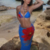 3 Piece Bikini Sets for Women Sexy Triangle Swimsuit O-Ring Bathing Suit Cover Up Long Skirt Beachwear Resort Outfit