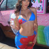 3 Piece Bikini Sets for Women Sexy Triangle Swimsuit O-Ring Bathing Suit Cover Up Long Skirt Beachwear Resort Outfit