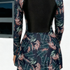 Women's Two Piece Rash Guard Set Swimsuits with Long Sleeve Tank Top & Ruffle Swim Skirt