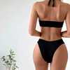 Women's Ring Linked Halter Push Up Bikini Swimsuit High Stretch Bathing Suit Swimwear Set Swimming Suit Two Piece