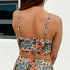 Women's Bikini Sets Floral Print Whip Stitch 2 Piece Swimsuits High Waisted Scoop Bathing Suits
