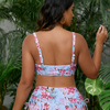 Plus size Women's Bikini Sets Two Piece Swimsuit High Waisted V Neck Twist Front Adjustable Spaghetti Straps Bathing Suit