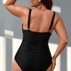 PLUS SIZE Womens Sexy V Neck One Piece Bathing Suit Cross Back Swimsuit High Waist Monokini