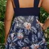 PLUS SIZE Women Printed Two Piece Tankini Swimsuits Tummy Control Swim Dress High Waisted Boyshort with Pockets