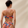 Women Bandeau Bikini Set Twist Strapless Two Piece Swimsuit High Cut High Waisted Bathing
