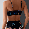 Women's Bikini Sets Floral Print Whip Stitch 2 Piece Swimsuits High Waisted Scoop Bathing Suits