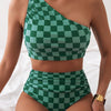 Women One Shoulder High Waisted Bikini Sets Two Piece Swimsuit Tummy Control Bathing Suit Full Coverage Swimwear