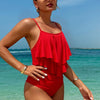 Womens One Piece Swimsuit Tummy Control - Slimming Bathing Suit Scalloped Neck Full Coverage Swimwear