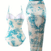Women's One Piece Swimsuits with Cover Up Skirt Tummy Control V Neck Bathing Suits