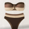 Women Strapless Bandeau Bikini Shell 2 Piece Swimwear  Bathing Suits