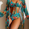 Sexy 3 Piece Swimsuits for Women Bikini Sets and Cover Up Halter Sheer Mesh Maxi Dress