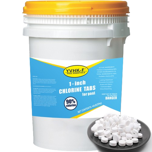 44 lbs 1 Inch Stabilized Chlorine Tablets for Sanitizing Swimming Pools and Spas & Hot Tub, Slow Dissolving 90% available chlorine