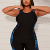 PLUS SIZE sand's coast Womens Boyleg One Piece Athletic Swimsuits with Shorts Sport Bathing Suit Racerback Swimwear Teens Girl