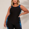 PLUS SIZE sand's coast Womens Boyleg One Piece Athletic Swimsuits with Shorts Sport Bathing Suit Racerback Swimwear Teens Girl