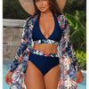 3 Piece Swimsuit with Cover Up Sexy Triangle Bikini Set Bathing Suit Beach Coverup