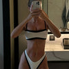 Sexy Women Butterfly 2 Piece Bikini Set, Square Neck Cheeky High Cut Cute Swimsuit,Beach Outfit Vacation Bathing Suit