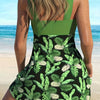 Tankini Swimsuits for Women Tummy Control Two Piece Modest Bathing Suits Floral Skirt Top with Boyshorts