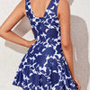 Swimdress Tummy Control Ruffle Swimsuit for Women Tie Knot Swim Dresses V Neck Bathing Suit Skirt