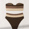 Women Strapless Bandeau Bikini Shell 2 Piece Swimwear  Bathing Suits