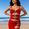 Two Piece Swimsuit for Women Ring Linked Monokini Sexy Bathing Suit Cutout Swim Suit