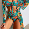 Sexy 3 Piece Swimsuits for Women Bikini Sets and Cover Up Halter Sheer Mesh Maxi Dress