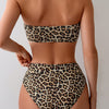 Women's High Waisted Bikini Swimsuit Two Piece Strapless Bandeau Cheeky Bathing Suits