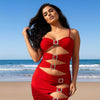 Two Piece Swimsuit for Women Ring Linked Monokini Sexy Bathing Suit Cutout Swim Suit