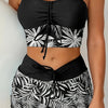 Women's Bikini Sets High Waisted Swim Skirt Tummy Control Swimsuits Two Piece Scalloped Trim Bathing Suit