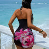 Women's One Piece Swimsuit Plunge Neckline Cutout Criss Cross Bathing Suit