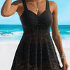 Women Two Piece Swim Dress with Shorts Flowy Swimsuits Tummy Control Bathing Suits