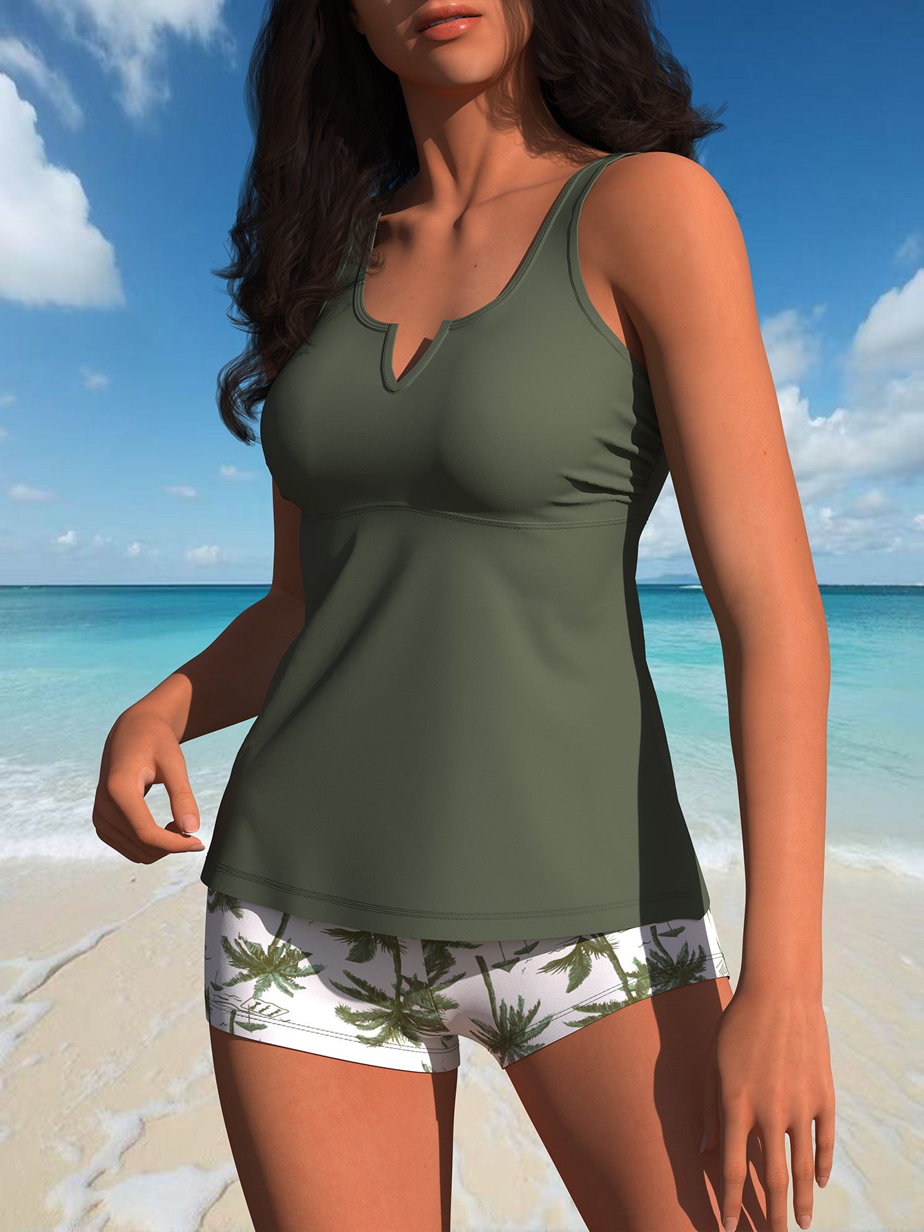 Tankini Swimsuits for Women 2026 with Side Pockets Sporty Swim Shorts Two Piece Bathing Suits