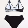 Bikini Set for Women Two Piece Swimsuit Print Sexy High Waisted Swimwear V Neck Cheeky Bathing Suit