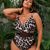 PLUS SIZE One Piece Swimsuit Tummy Control Sexy Bathing Suits V Neck Push Up Swimsuits Slimming Swimwear