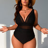 PLUS SIZE Womens Sexy V Neck One Piece Bathing Suit Cross Back Swimsuit High Waist Monokini