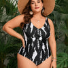 PLUS SIZE Women's One Piece Swimsuit Tummy Control V Neck Bathing Suits