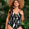 PLUS SIZE Women's One Piece Swimsuit Tummy Control V Neck Bathing Suits