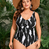 PLUS SIZE Women's One Piece Swimsuit Tummy Control V Neck Bathing Suits