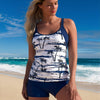 Two Piece Tankini Swimsuits for Women Tummy Control Two Piece Modest Bathing Suits Floral Skirt