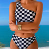 Women One Shoulder High Waisted Bikini Sets Two Piece Swimsuit Tummy Control Bathing Suit Full Coverage Swimwear