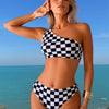 Women One Shoulder High Waisted Bikini Sets Two Piece Swimsuit Tummy Control Bathing Suit Full Coverage Swimwear