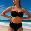 Women's Seashell Textured Bikini Sets 2 Piece Swimsuits Ruffle Trim Bathing Suits