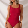 One Piece Swimsuit for Women - Tummy Control Bathing Suit with Scalloped Square Neck Retro Swimwear 2026