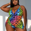 Women Plus Size Tankini Swimsuits for Women Two Piece Bathing Suit Ruffle Tie Back Swim Top with Tummy Control Bottom