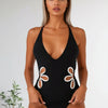 Womens Sexy V Neck One Piece Bathing Suit Cross Back Swimsuit High Waist Monokini