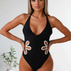 Womens Sexy V Neck One Piece Bathing Suit Cross Back Swimsuit High Waist Monokini