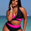 PLUS SIZE Women's Bikini Sets Twist Front Two Piece Swimsuit Halter Bathing Suit