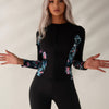 Two Piece Rash Guard Long Sleeve Swimsuits UV UPF 50+ Swim Shirt Bathing Suit with Boyshort Bottom