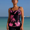 Two Piece Women's Tankini Swimsuits Blouson Swim Tank Top with Shorts Modest Bathing Suits